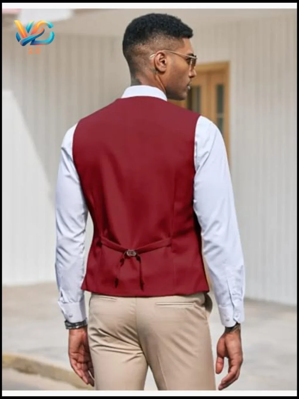 Slim Fit Formal Vest, Recycled Polyester Blend, Size Large, Business Casual